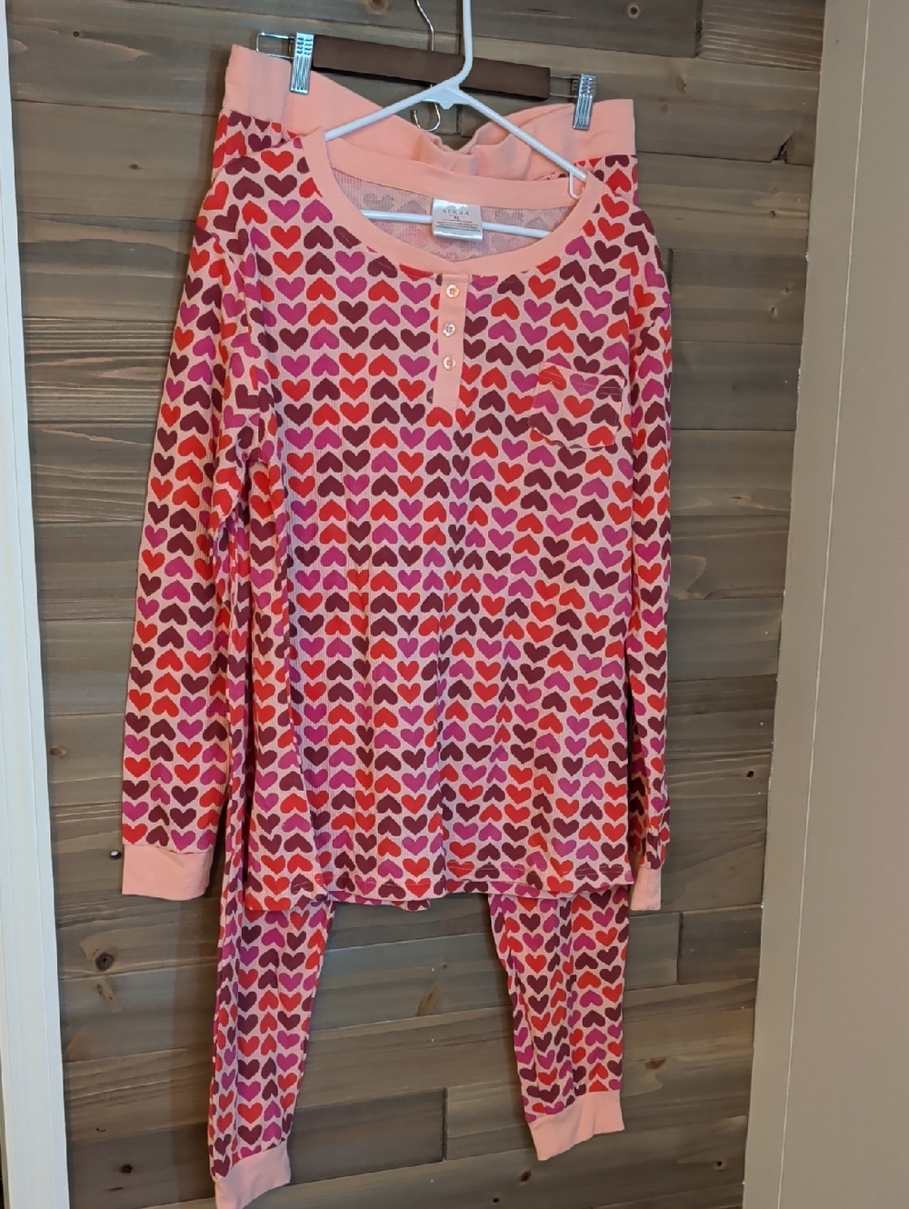 Serra Pink Multi-Heart Long Sleeve Pajama Set XL